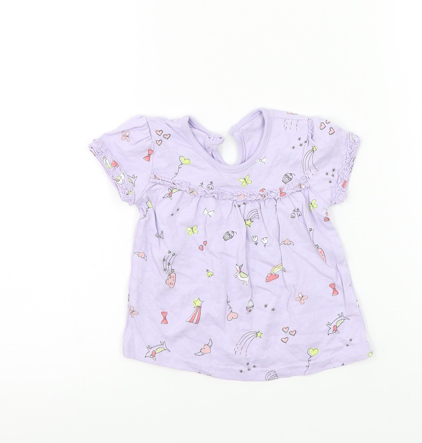 George Girls Purple   Basic T-Shirt Size 9-12 Months