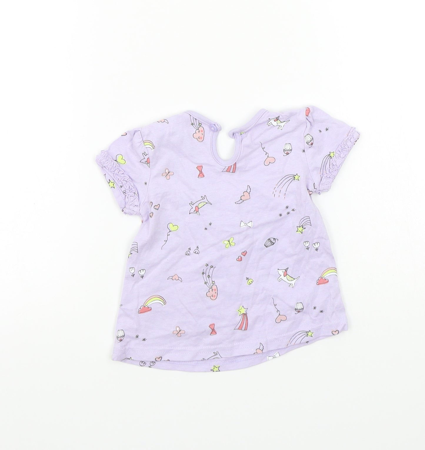 George Girls Purple   Basic T-Shirt Size 9-12 Months