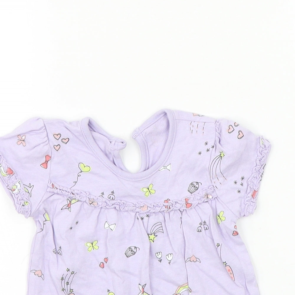 George Girls Purple   Basic T-Shirt Size 9-12 Months