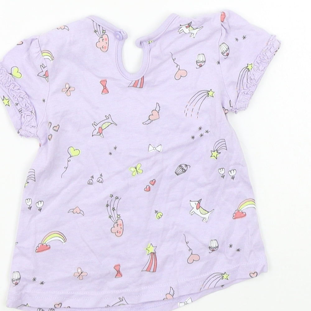 George Girls Purple   Basic T-Shirt Size 9-12 Months