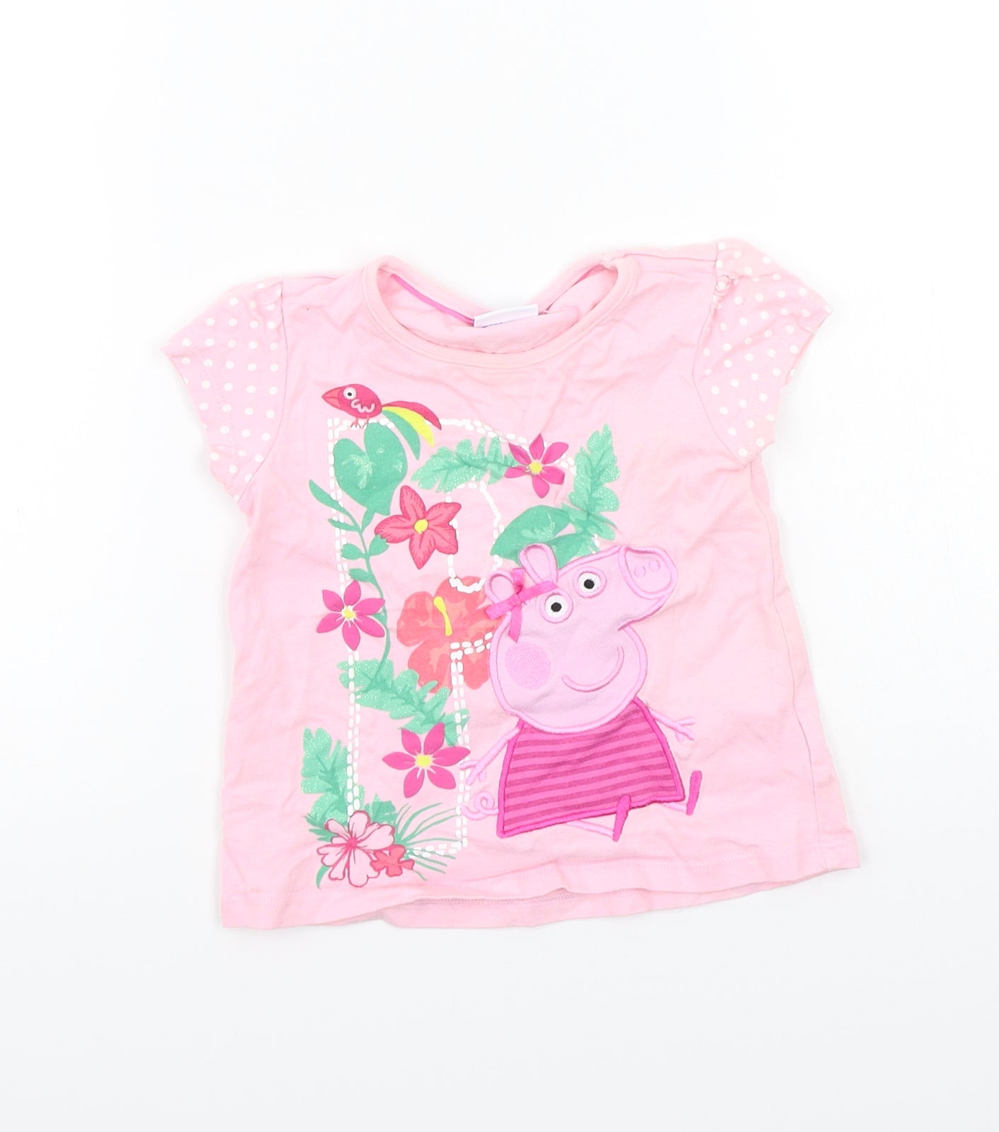 Peppa Pig Girls Pink   Basic T-Shirt Size 12-18 Months