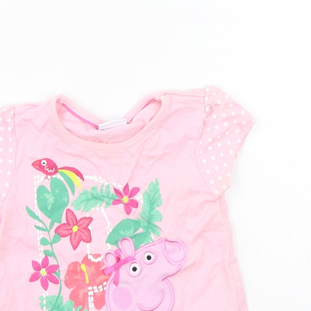Peppa Pig Girls Pink   Basic T-Shirt Size 12-18 Months