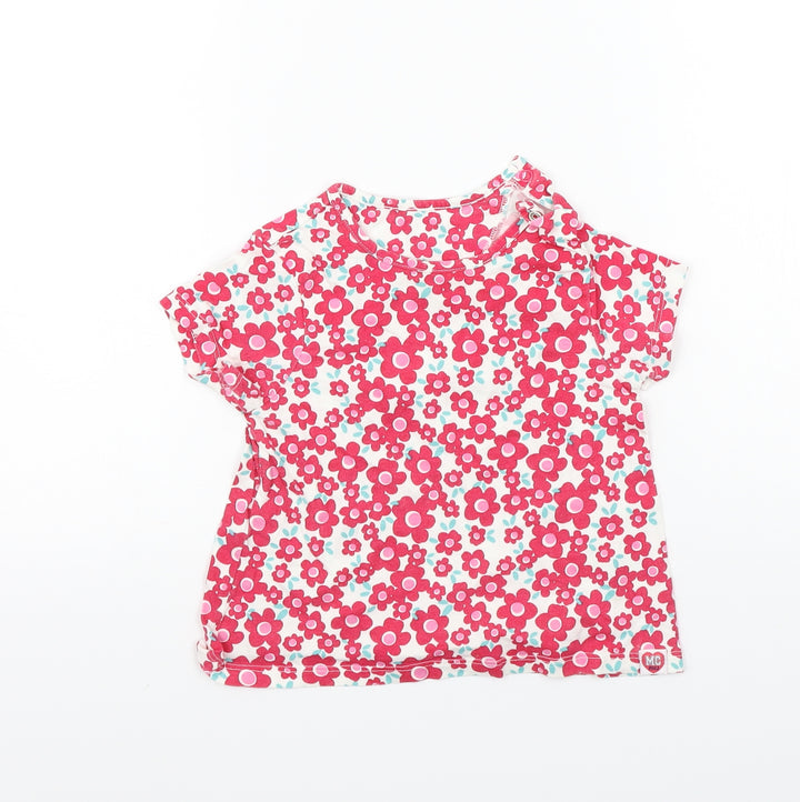Mothercare Baby Pink Floral Basic Polo Size 18-24 Months