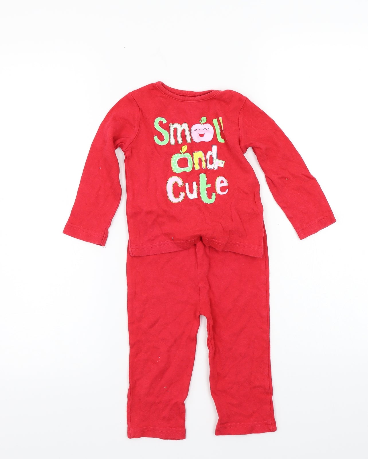 George Girls Red   Babydoll Pyjama Set Size 12-18 Months  - set