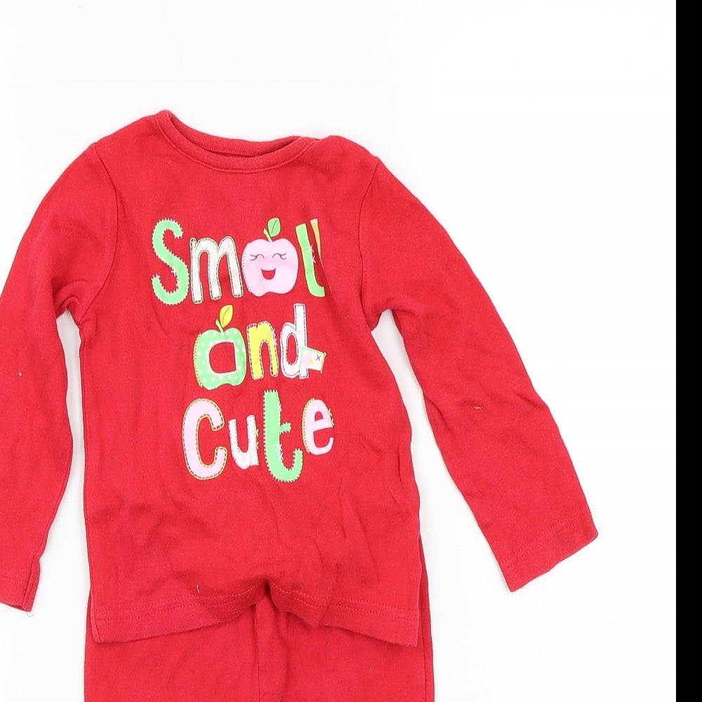 George Girls Red   Babydoll Pyjama Set Size 12-18 Months  - set