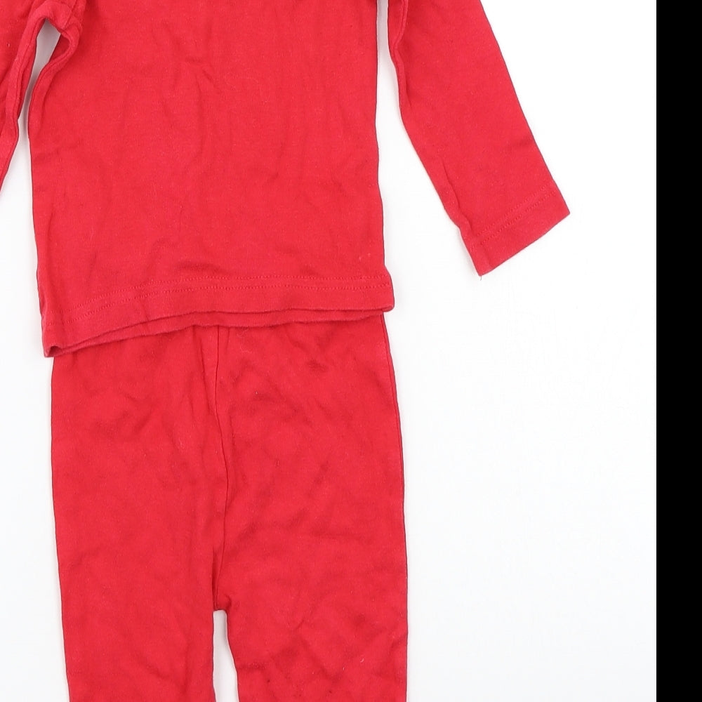 George Girls Red   Babydoll Pyjama Set Size 12-18 Months  - set