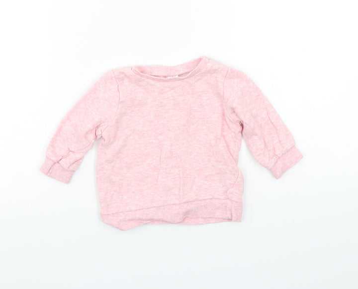 H&M Girls Pink   Pullover Jumper Size 3-6 Months
