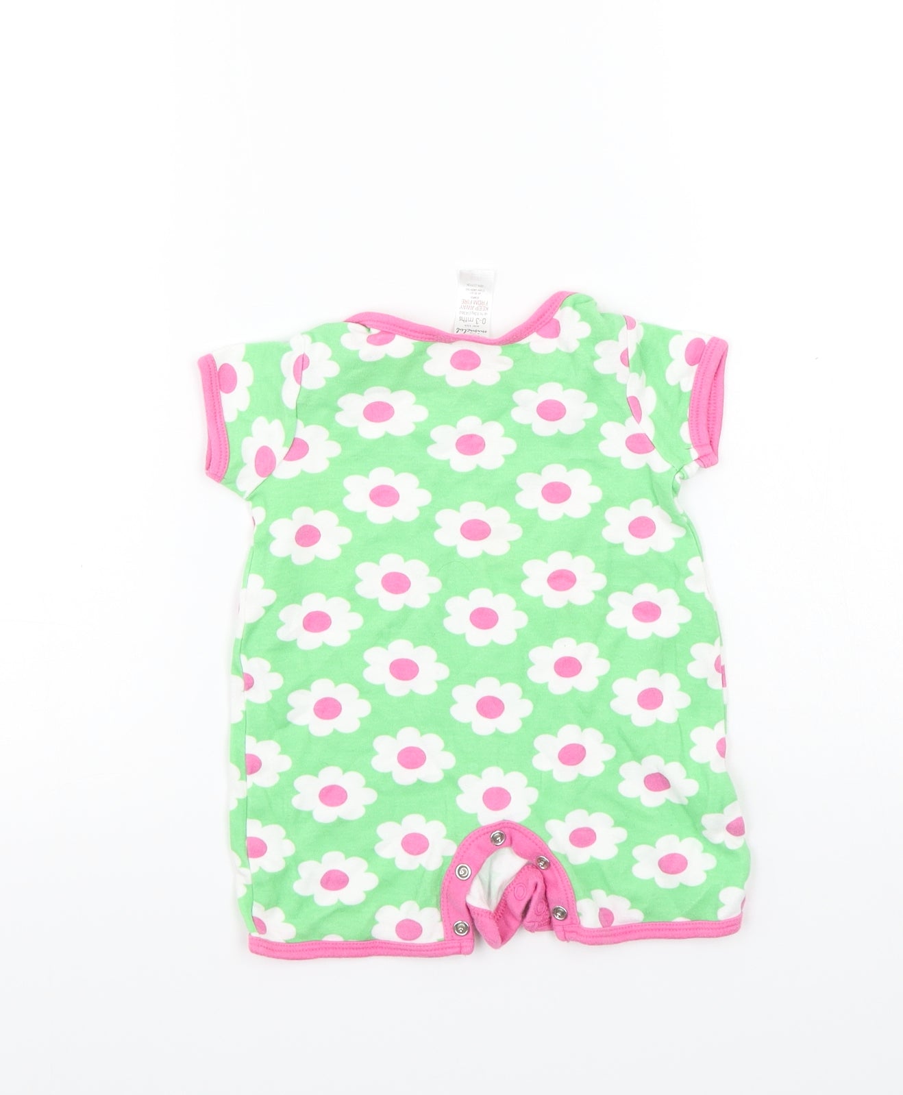 Mini Club Girls Green Floral  Babygrow One-Piece Size 0-3 Months