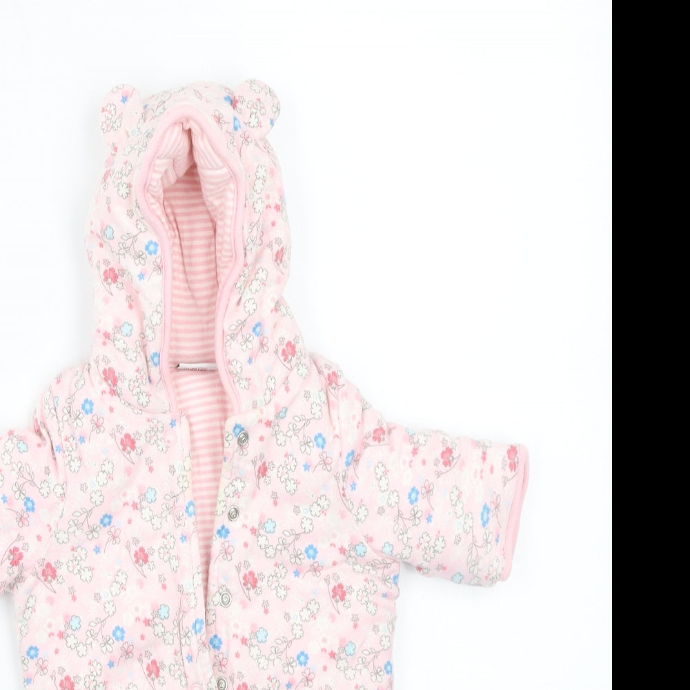 Mini Club Girls Pink Floral  Babygrow One-Piece Size Newborn