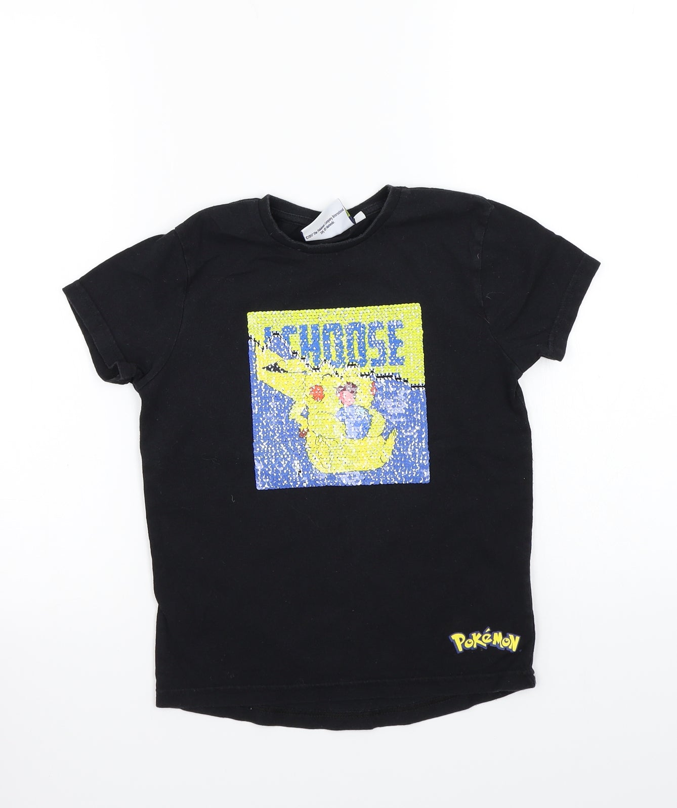 pokemon Boys Black   Basic T-Shirt Size 6-7 Years