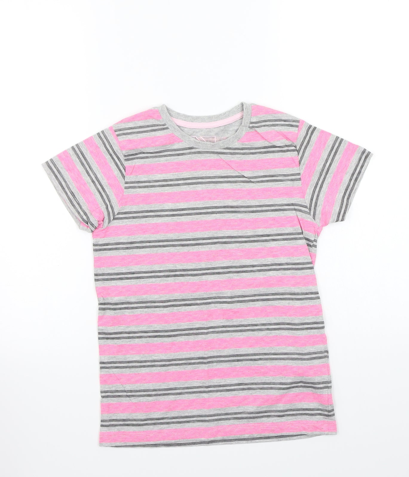 Urban Debt Boys Grey Striped  Basic T-Shirt Size 9 Years