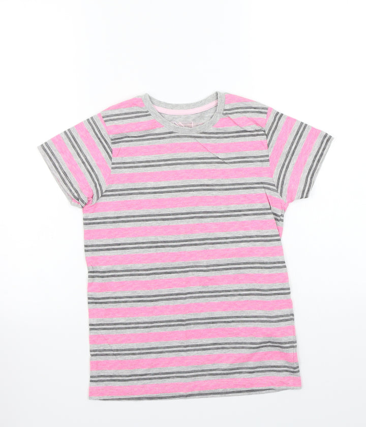 Urban Debt Boys Grey Striped  Basic T-Shirt Size 9 Years