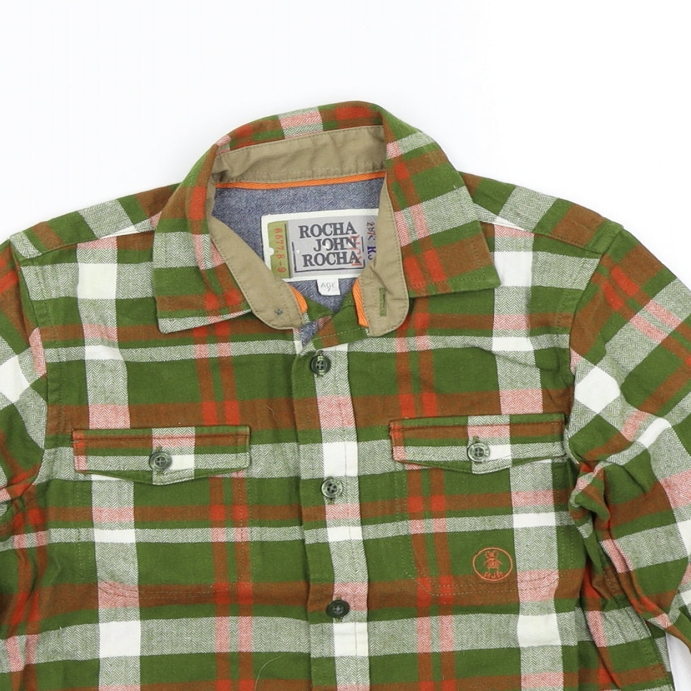 RJR.John Rocha Boys Grey Check Rayon Basic Button-Up Size 7 Years