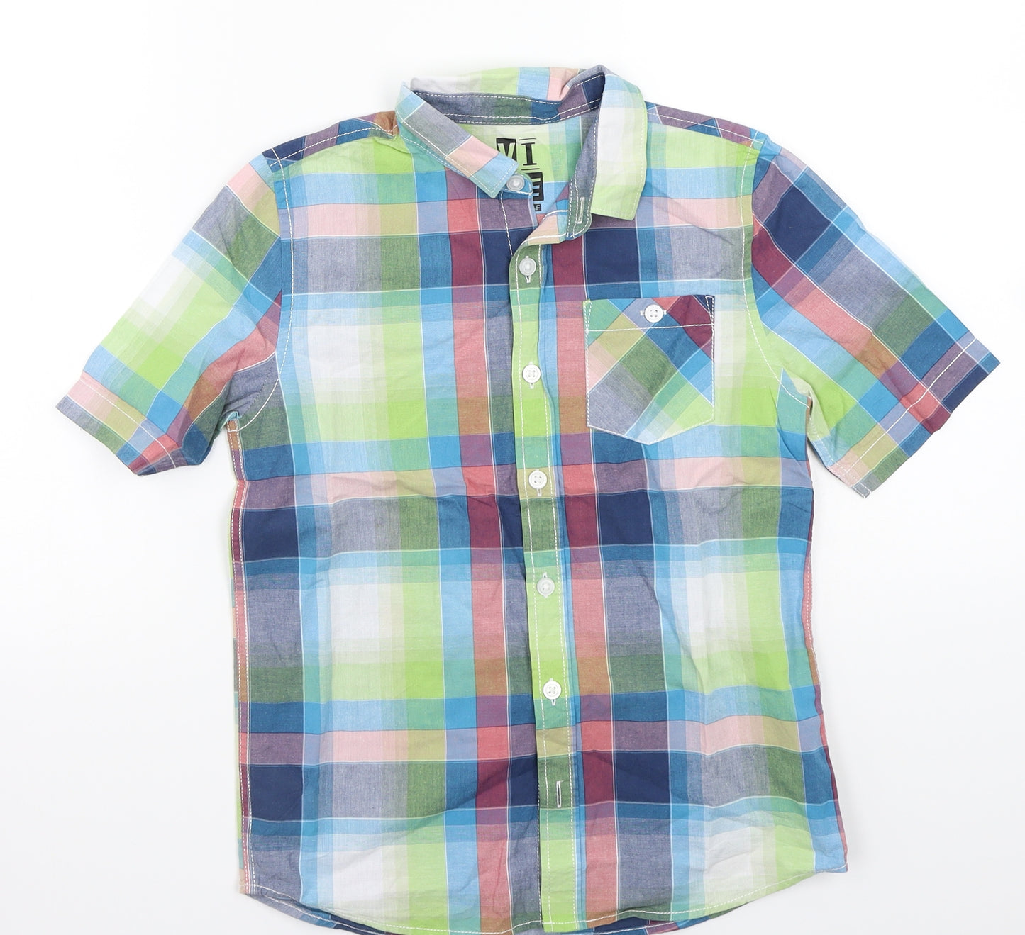 F&F Boys Blue Camouflage Canvas Basic Button-Up Size 8-9 Years