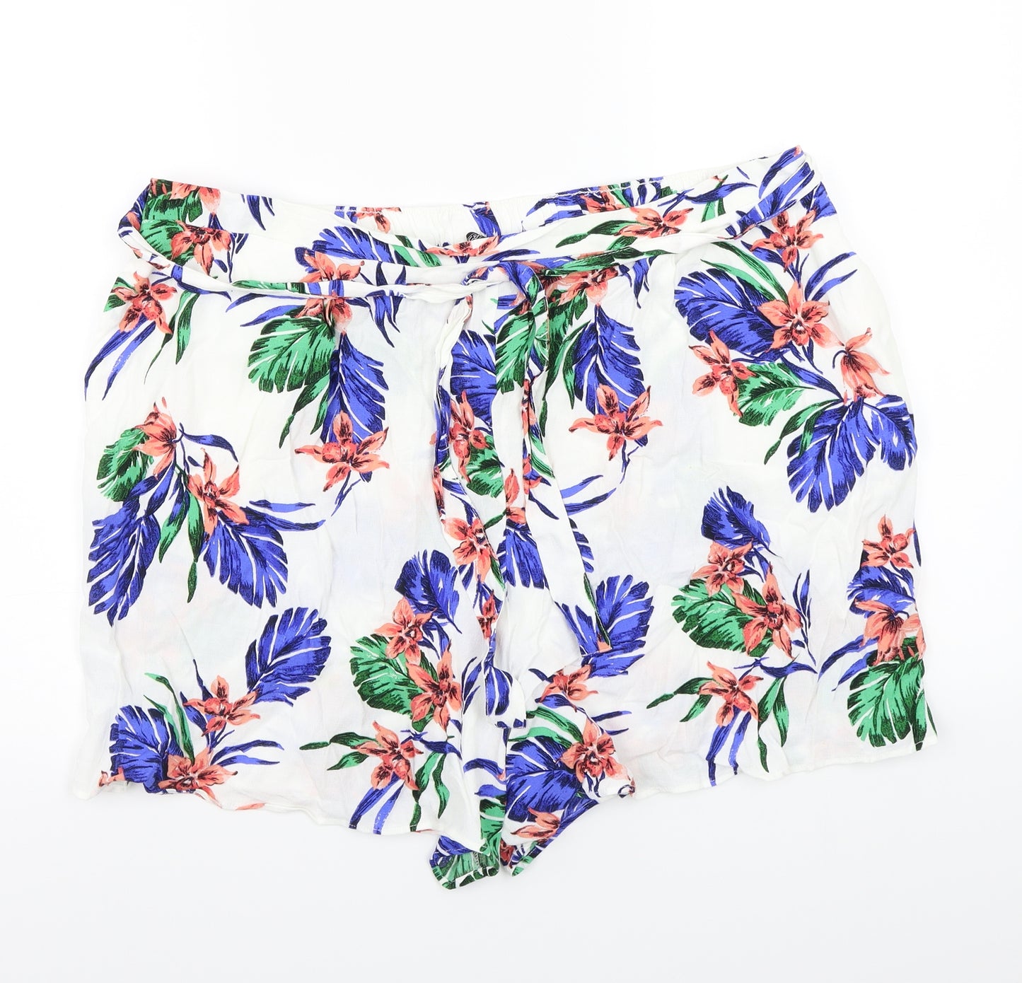 F&F Womens White Floral  Bermuda Shorts Size 20