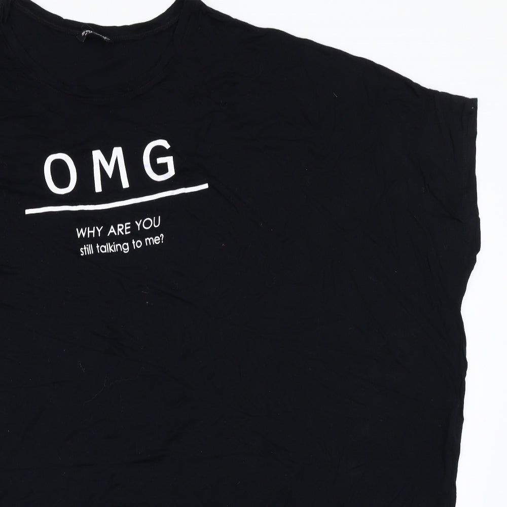 Select Womens Black   Basic T-Shirt Size 18