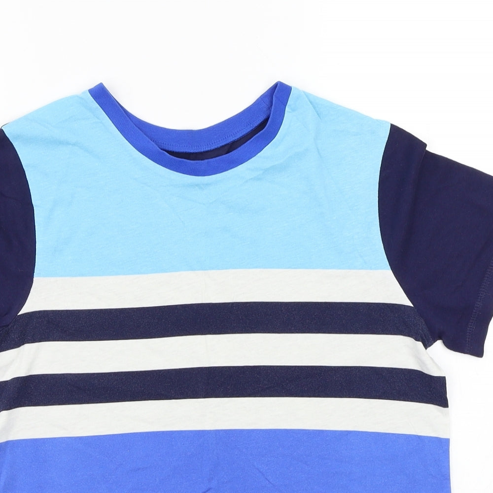 George Boys Blue Striped  Basic T-Shirt Size 12 Years