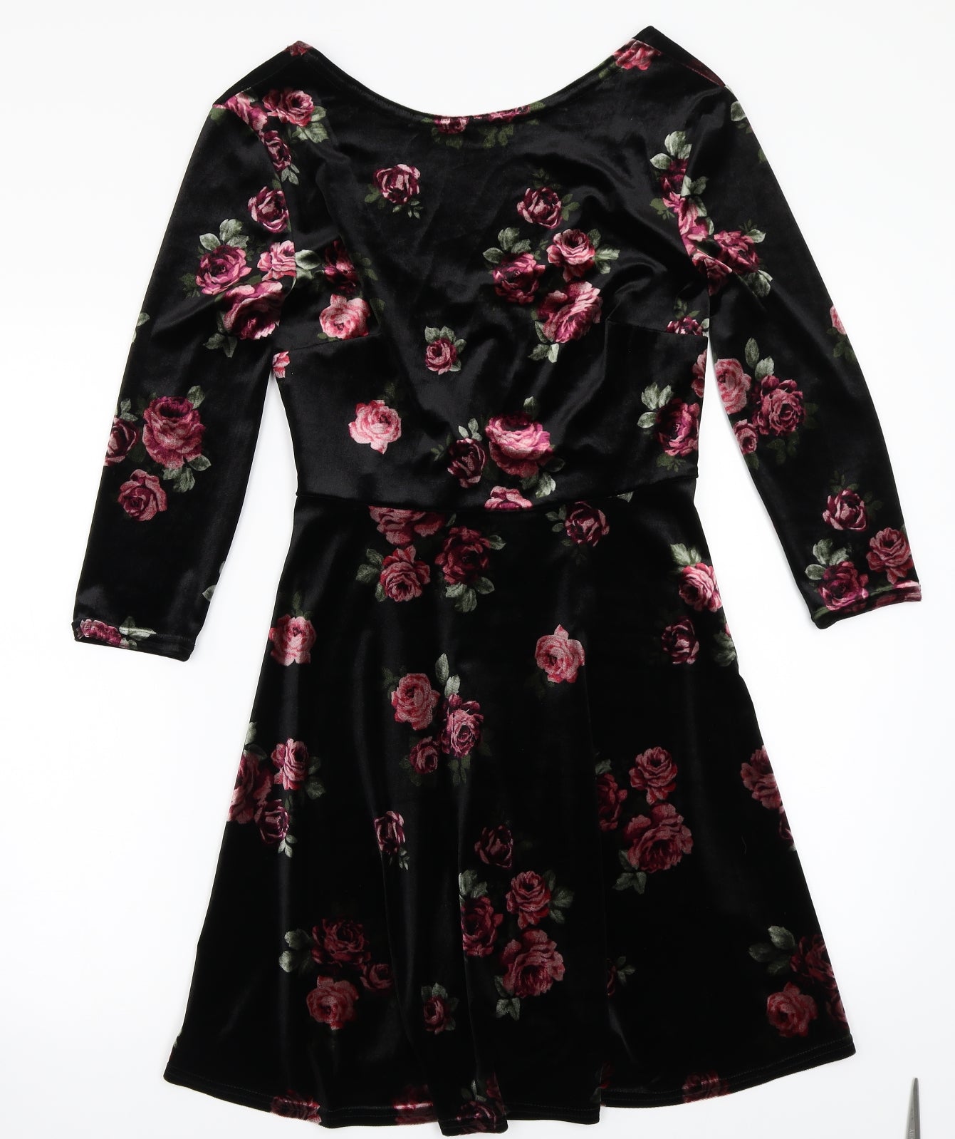 Newlook Womens Black Floral  A-Line  Size 12