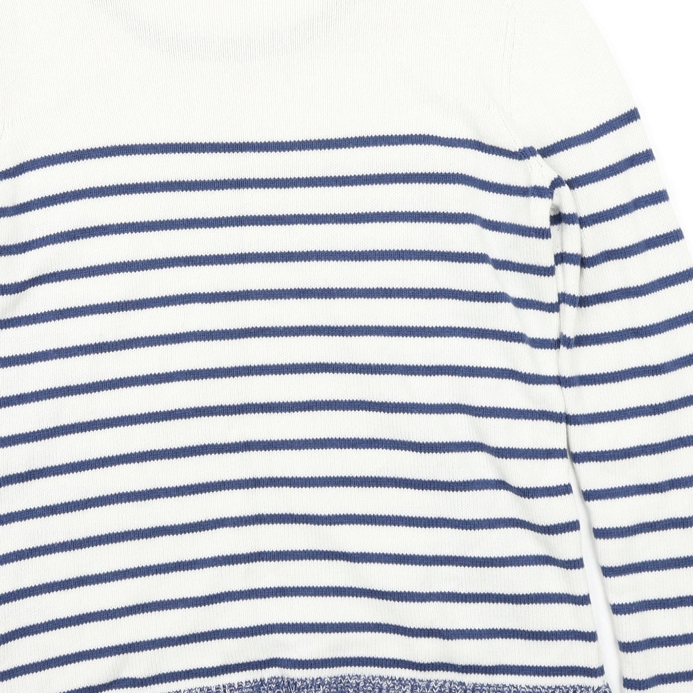 Gap Womens White Striped  Pullover Jumper Size M