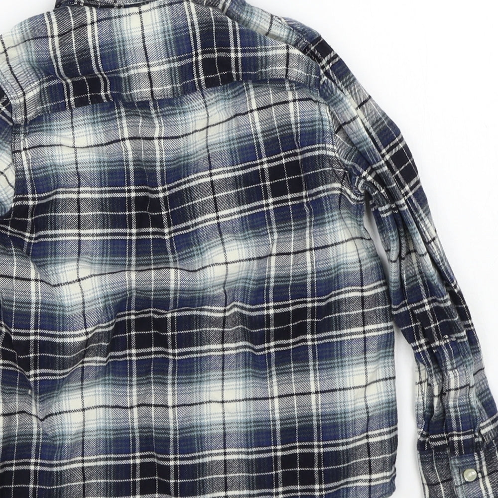 NEXT Boys Blue Check Rayon Basic Button-Up Size 5 Years