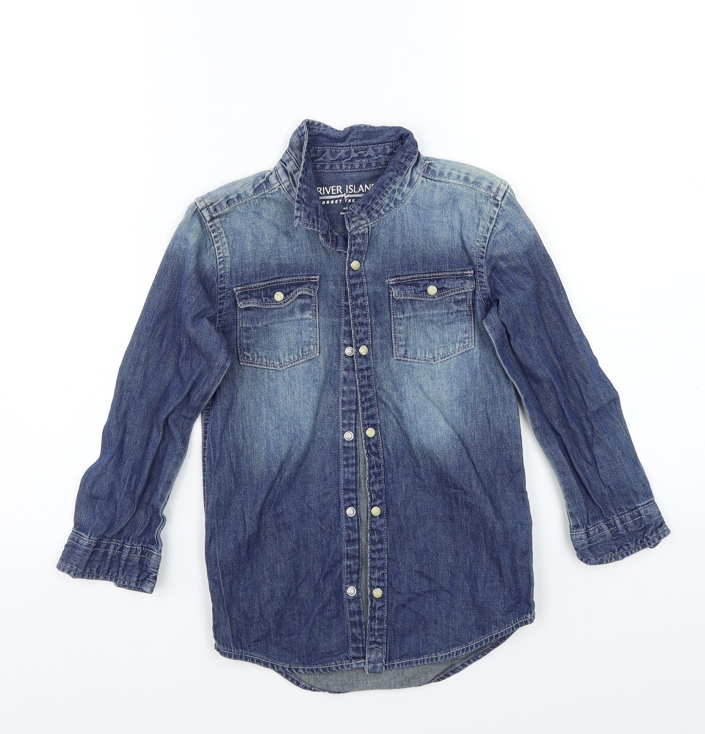 River Island Boys Blue   Basic Button-Up Size 4-5 Years