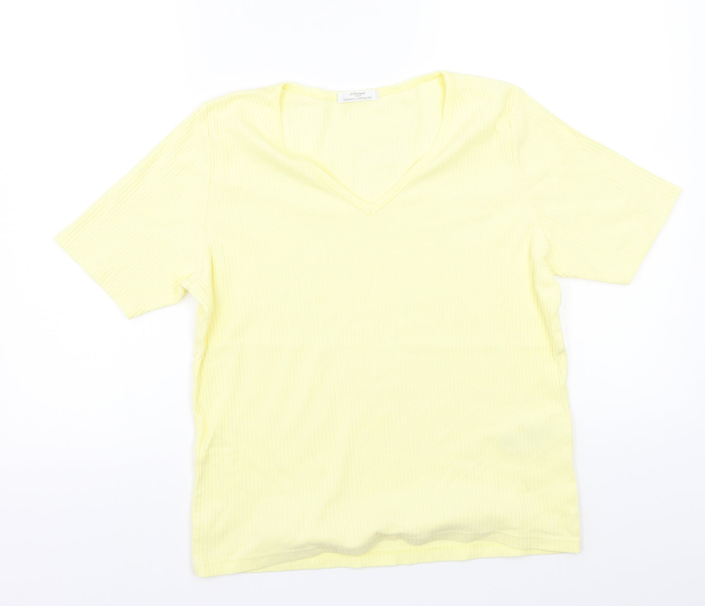 Marks and Spencer Womens Yellow   Basic T-Shirt Size 16