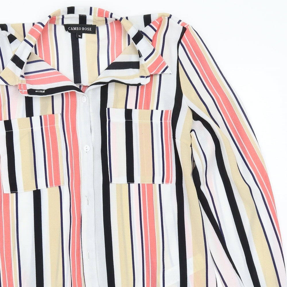 Newlook Womens White Striped  Basic Blouse Size 10