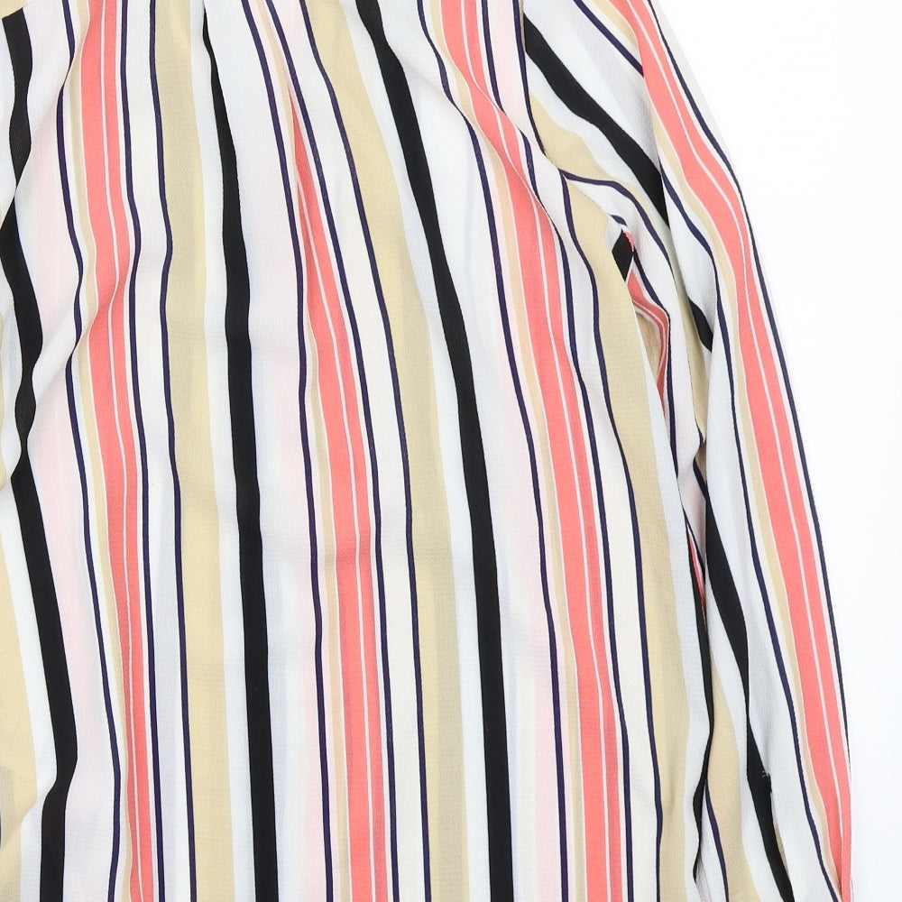 Newlook Womens White Striped  Basic Blouse Size 10