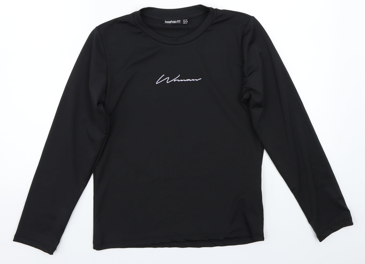 Boohoo Womens Black   Basic T-Shirt Size 10