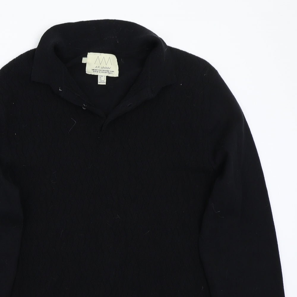 Am london Mens Black   Pullover Jumper Size L