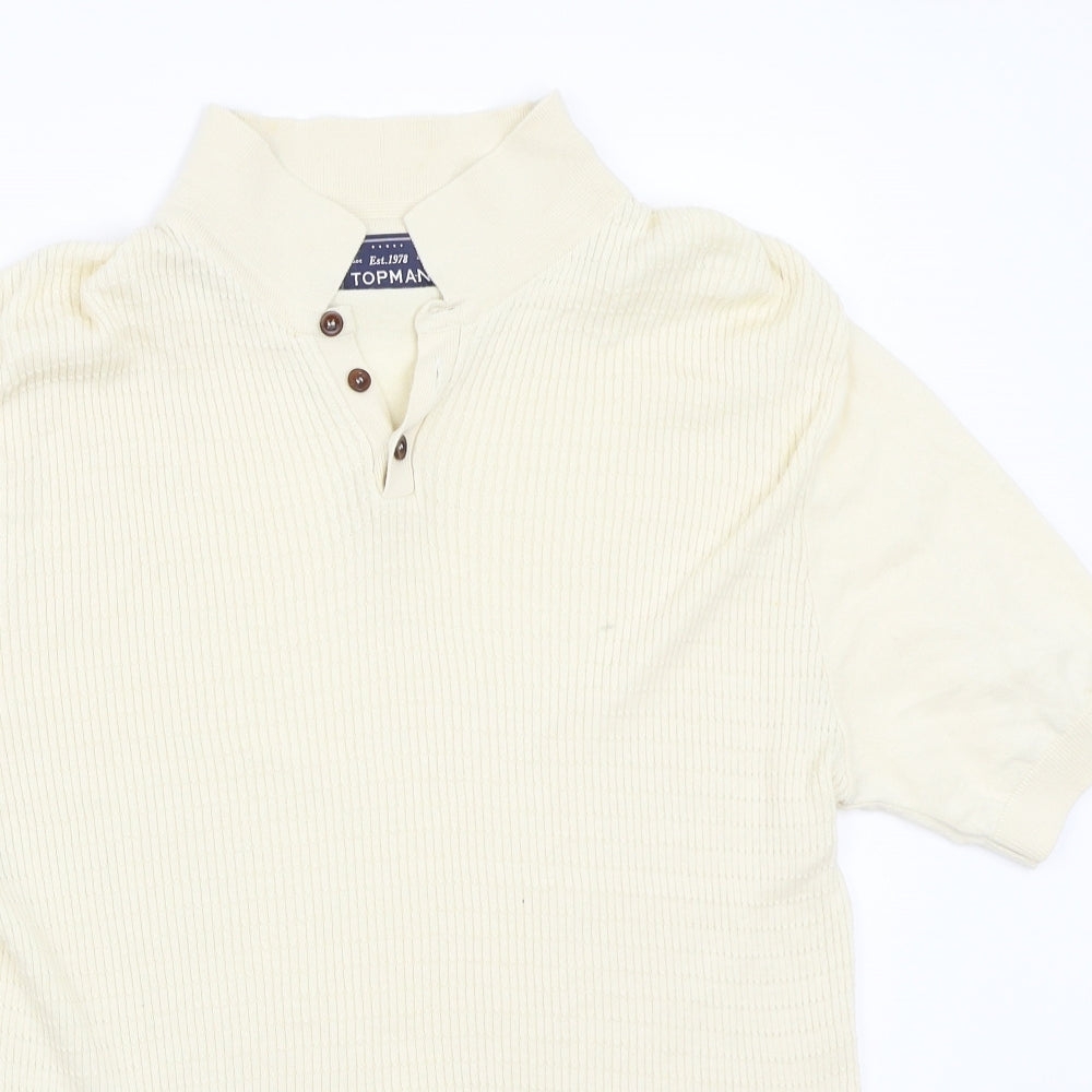 Topman Mens Beige    T-Shirt Size M