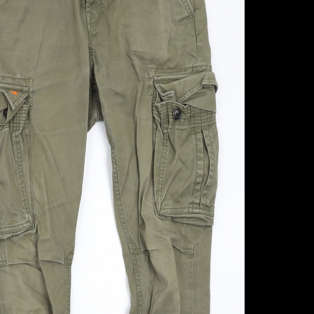 Superdry Mens Green   Cargo Trousers Size L L29 in