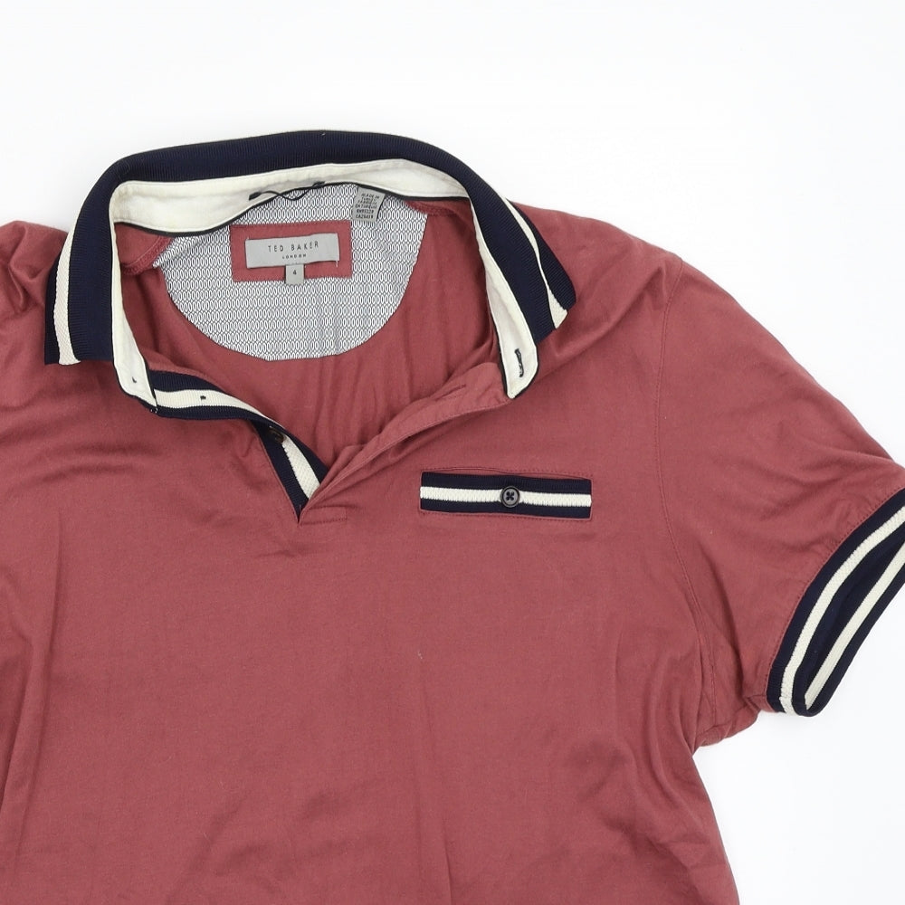 Ted Baker Mens Pink    Polo Size L