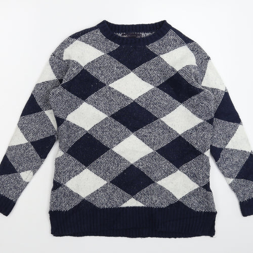 Marks and Spencer Womens Multicoloured Check Knit Pullover Jumper Size S