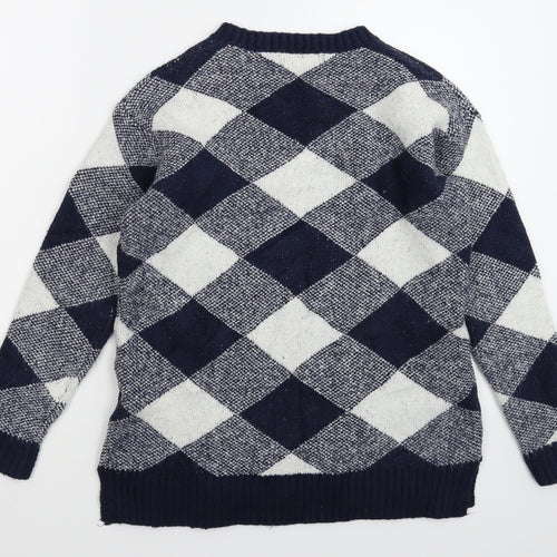 Marks and Spencer Womens Multicoloured Check Knit Pullover Jumper Size S
