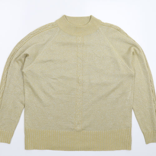 Bonmarché Womens Gold  Knit Pullover Jumper Size M