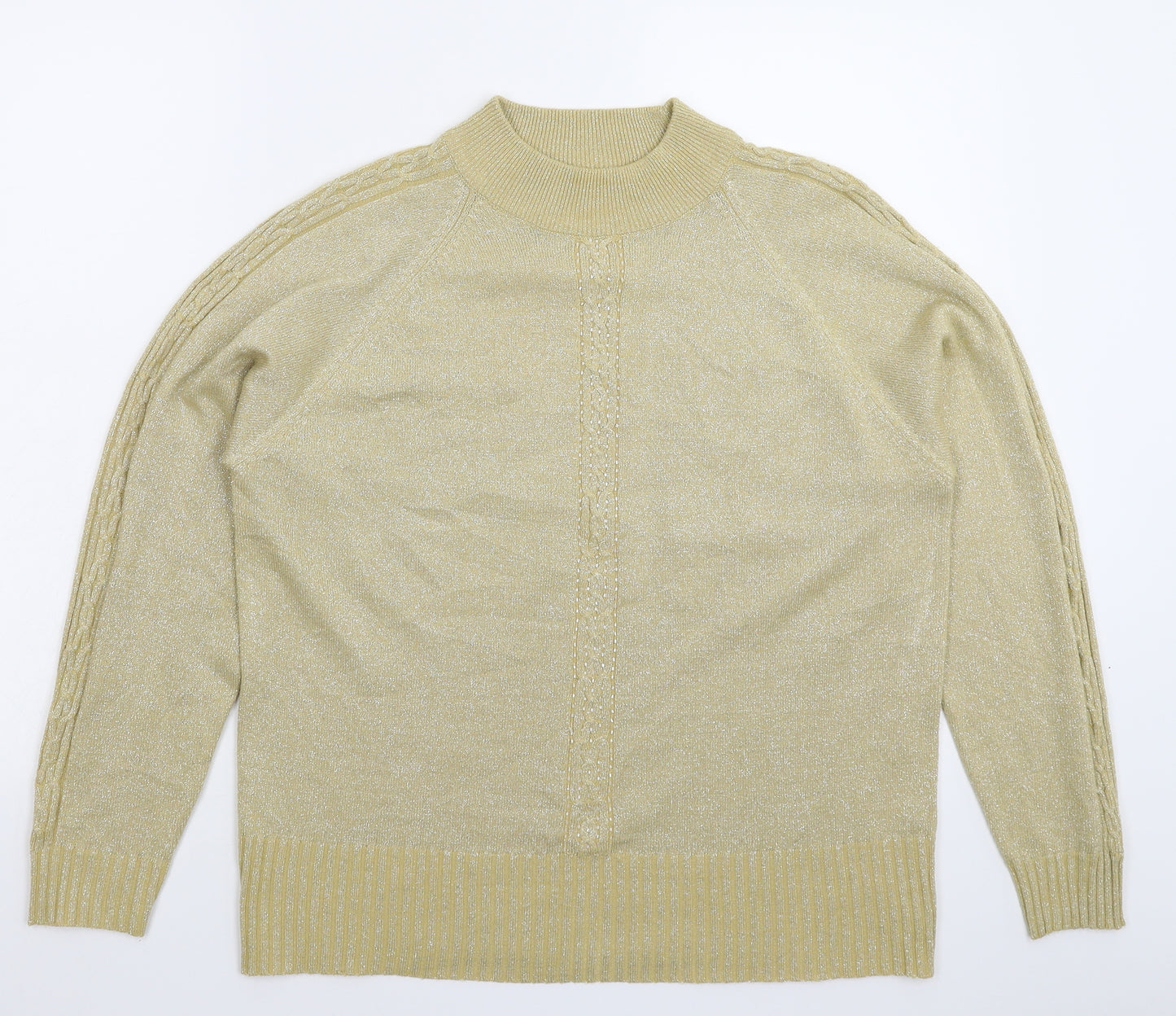 Bonmarché Womens Gold  Knit Pullover Jumper Size M