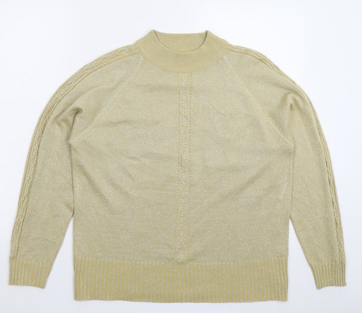 Bonmarché Womens Gold  Knit Pullover Jumper Size M
