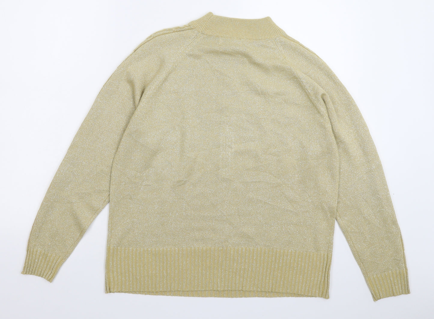 Bonmarché Womens Gold  Knit Pullover Jumper Size M