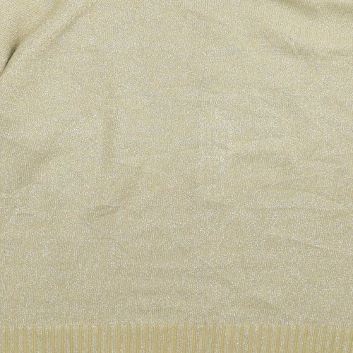 Bonmarché Womens Gold  Knit Pullover Jumper Size M