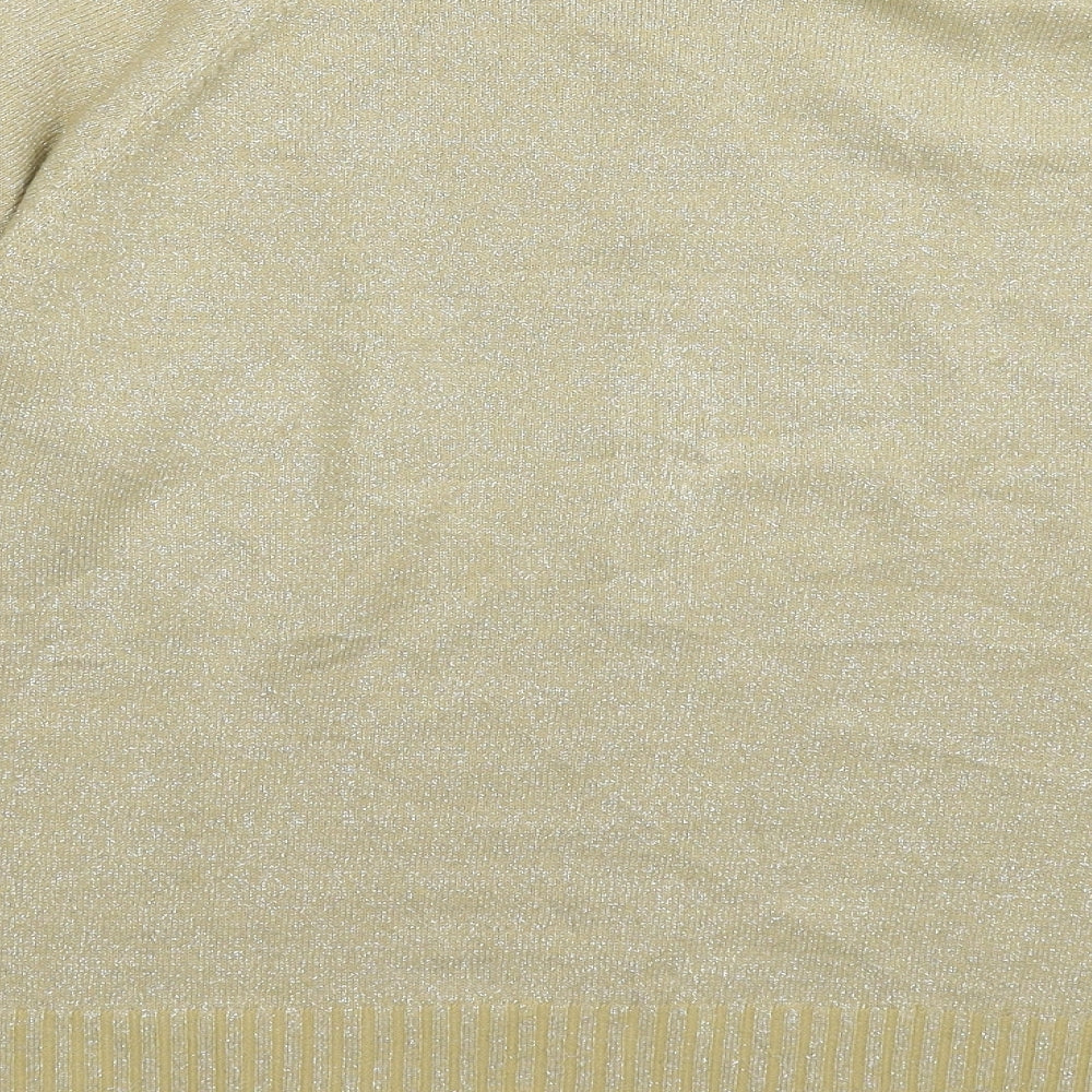 Bonmarché Womens Gold  Knit Pullover Jumper Size M