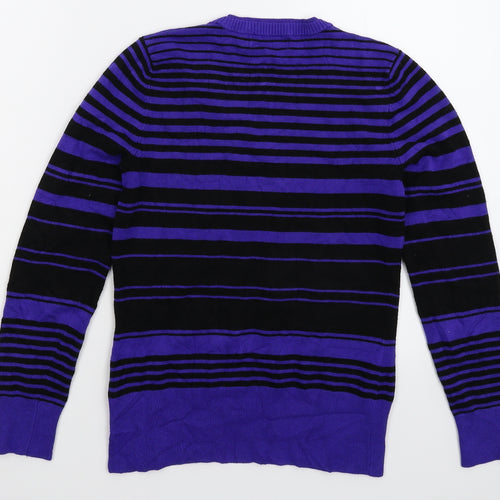 Debenhams Womens Purple Striped Knit Pullover Jumper Size 8
