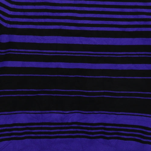 Debenhams Womens Purple Striped Knit Pullover Jumper Size 8