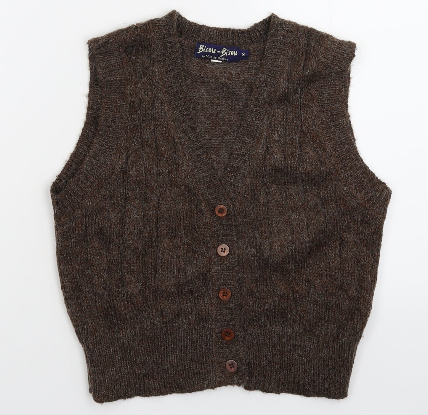 BISOU BISOU Womens Grey  Knit Vest Jumper Size S