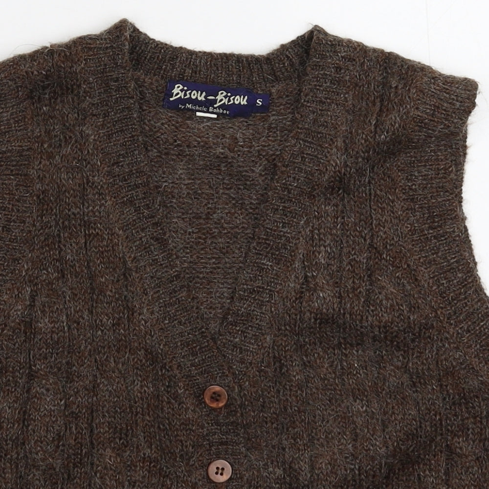 BISOU BISOU Womens Grey  Knit Vest Jumper Size S