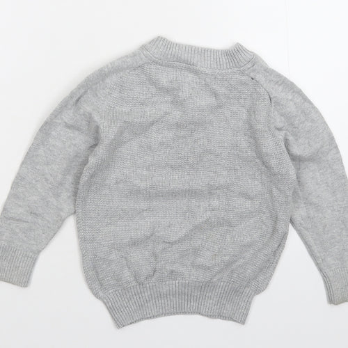 George Boys Grey  Knit Pullover Jumper Size 3-4 Years