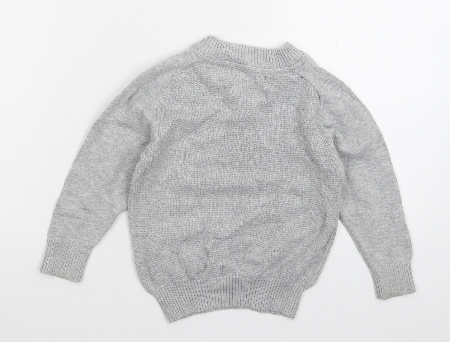 George Boys Grey  Knit Pullover Jumper Size 3-4 Years