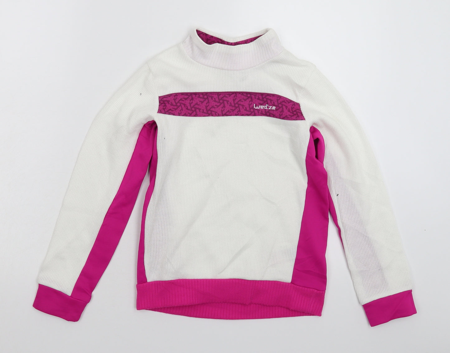 DECATHLON Girls White   Pullover Sweatshirt Size 10 Years