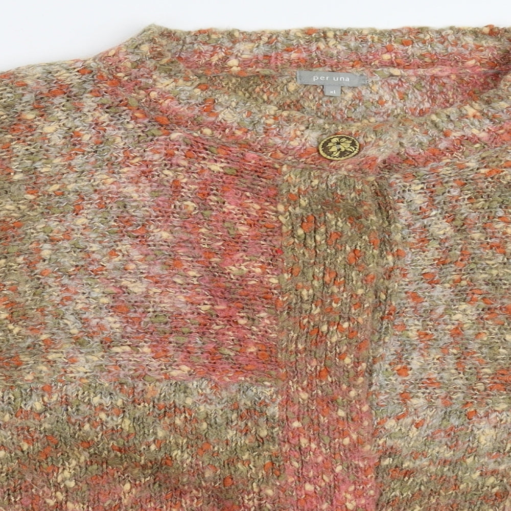 Per Una Womens Multicoloured  Knit Cardigan Jumper Size XL