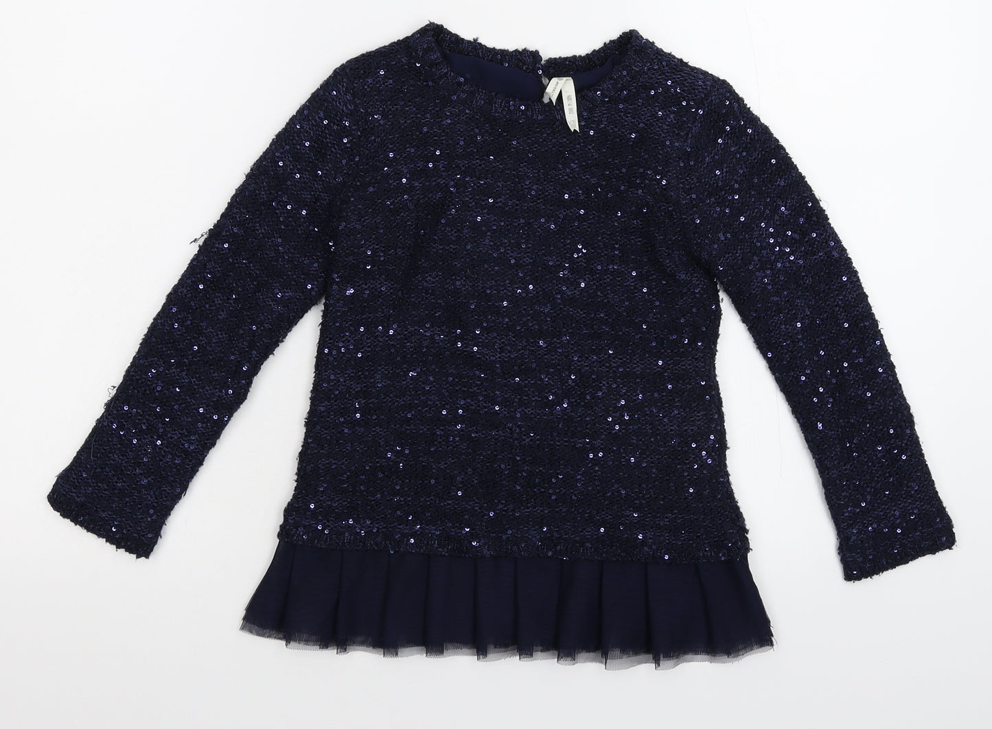 Young Dimension Girls Blue  Knit Pullover Jumper Size 6-7 Years